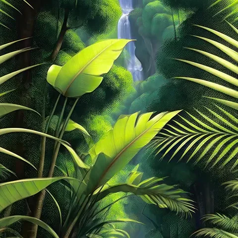 Floresta verde criada em IA